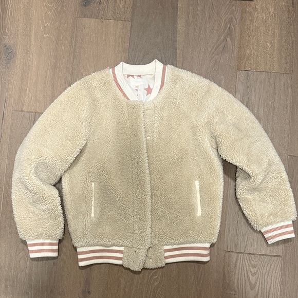 Cream Sherpa Bomber Jacket - Picture 1 of 5
